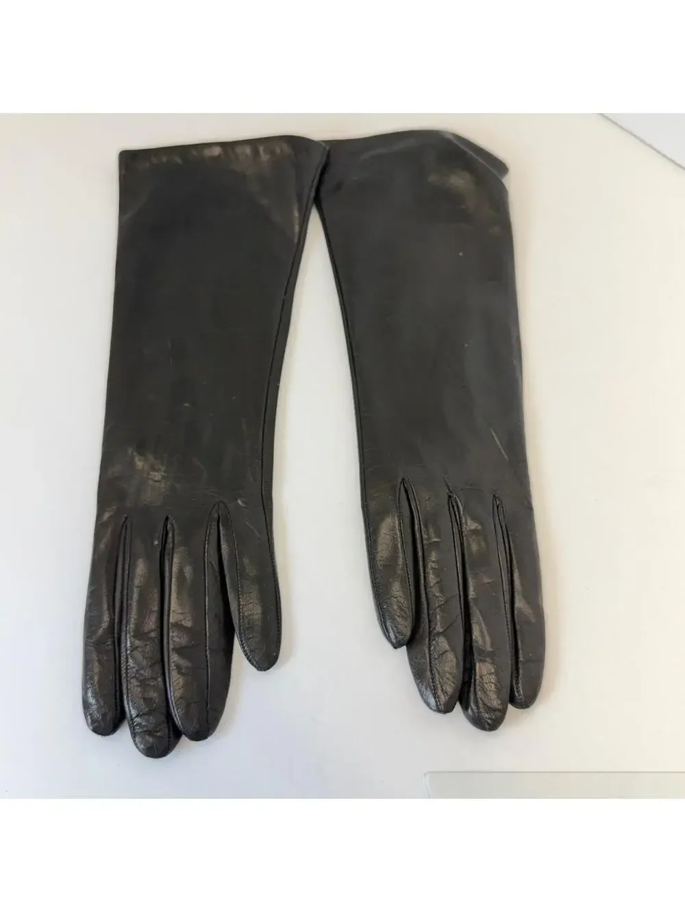Harrods Black Leather‎ Gloves 6 1/2 Cashmere Lining Made in Italy